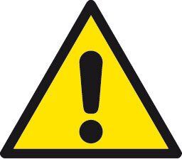 ISO7010 W001 ADH 50mm warning sign -  Primary Image