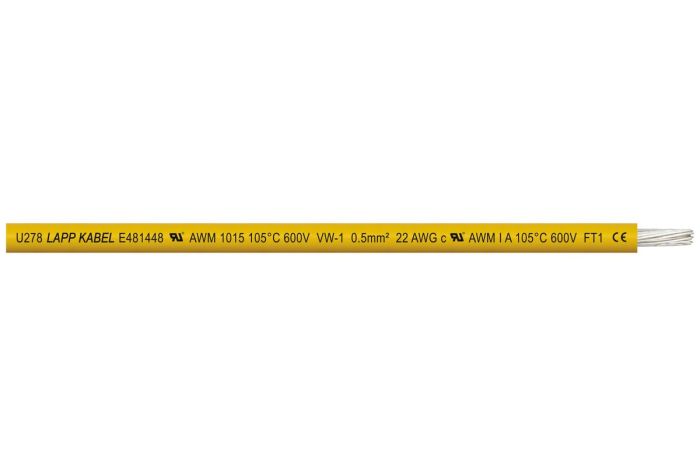 FLEXI SC UL 1015 21AWG 600V 105°C YE single core -  Primary Image